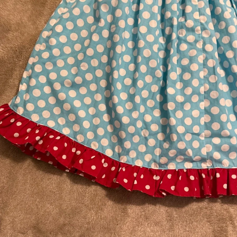 Lolly Wolly Doodle Girls Smocked ABC Apple Polka Dot Top and Shorts Set Size 5